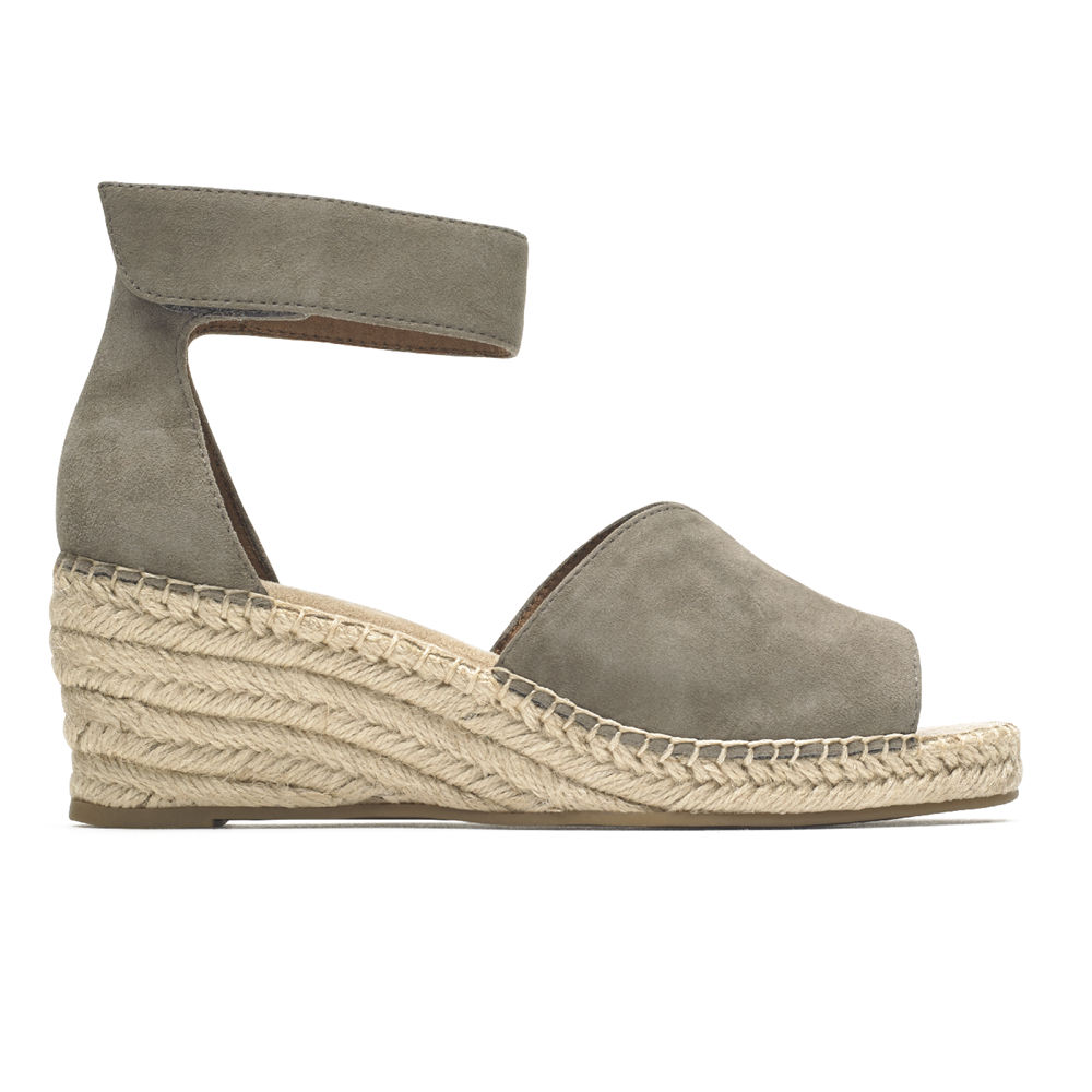 Sandálias Rockport Mulher Cinzentas - Marah Peep Toe Espadrille - 03261MCWF